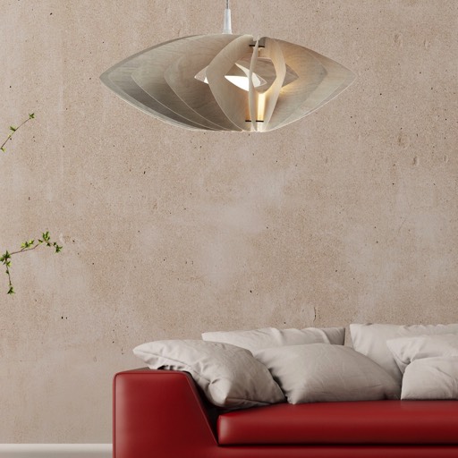 Margarita Cappuccino in a room with red sofa and white pillows on it