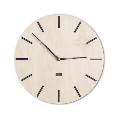 Modern design wall clock black indexes and hands N 2.2 - Woolights