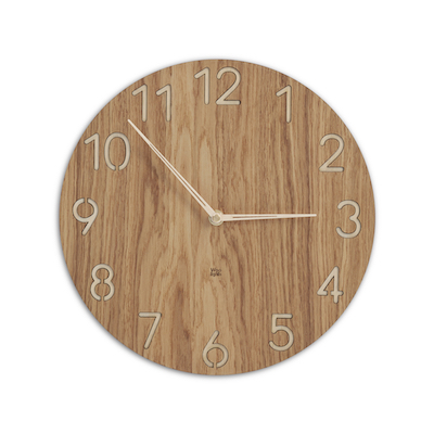 Wooden wall clock large numerals N 3.1 - Woolights