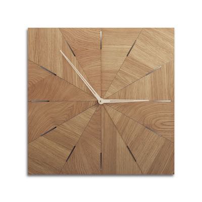 Square wall clock large size oak wood face unique design N 10SQ - Woolights